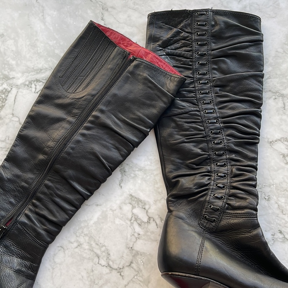 JOANNE MERCER | Knee high heeled pointed toe boots - Picture 8 of 10